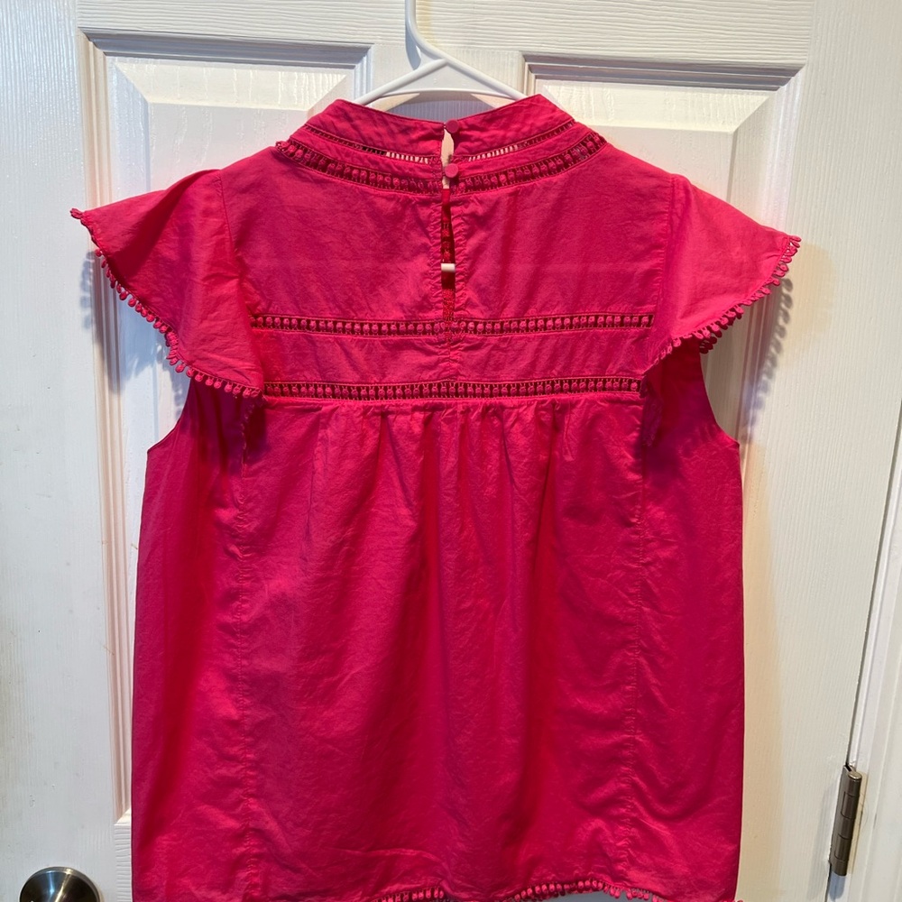J. Crew Fuchsia Ruffle Blouse - Picture 3 of 6